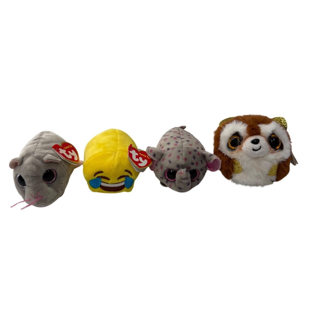 Ty Teeny Tys Beanie Balls Plush Lot Miko Happy Trunks Pickpocket Mouse Emoji Toy